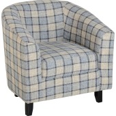 Hammond Tub Chair Grey Check Fabric